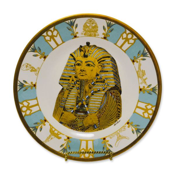 Boehm Porcelain The Treasures of Tutankhamun Plate, Egypt Salutes the USA Exhibition, 1976 -79