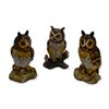 Image 1 : 3Pc Stefani Porcelain Great Horned Owl And Long Eared Owl Collection Sculptures, 1980