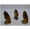 Image 2 : 3Pc Stefani Porcelain Great Horned Owl And Long Eared Owl Collection Sculptures, 1980