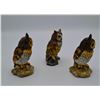 Image 3 : 3Pc Stefani Porcelain Great Horned Owl And Long Eared Owl Collection Sculptures, 1980