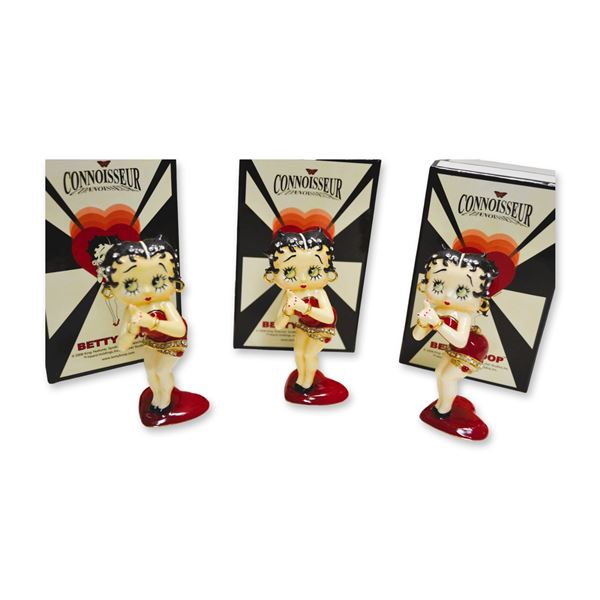 3Pc Betty Boop The Red Heart Figurine Trinket Boxes, 2006
