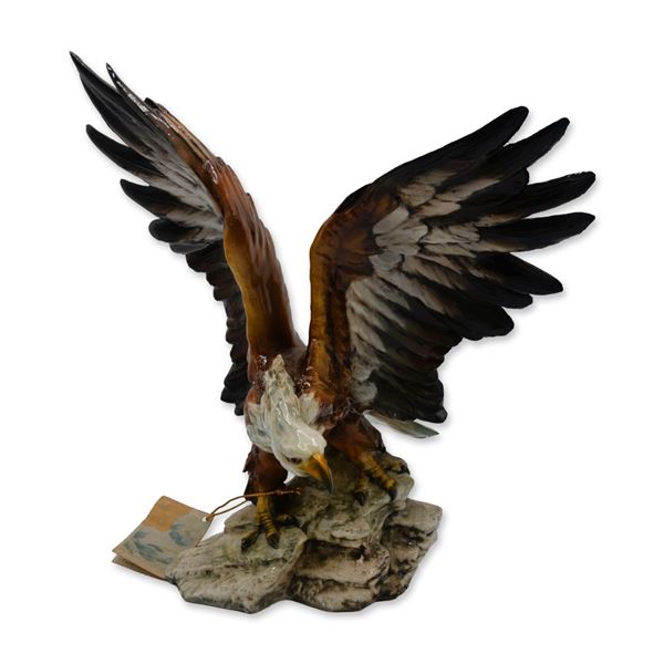 Tay, Giuseppe Tagliariol, Italy Porcelain Eagle Sculpture, 1985