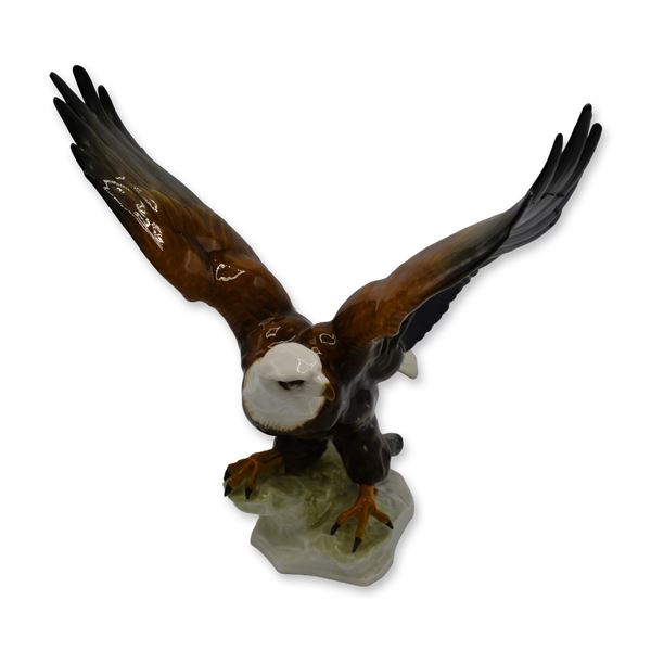 Hutschenreuther Porcelain Eagle Sculpture, Designer, K. Tutter, Germany, 11"H, Vintage