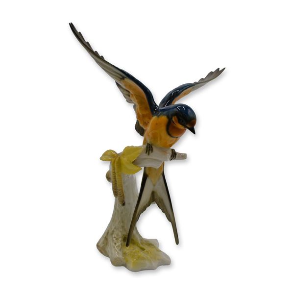 Hutschenreuther Porcelain Swallow Bird Sculpture, Vintage