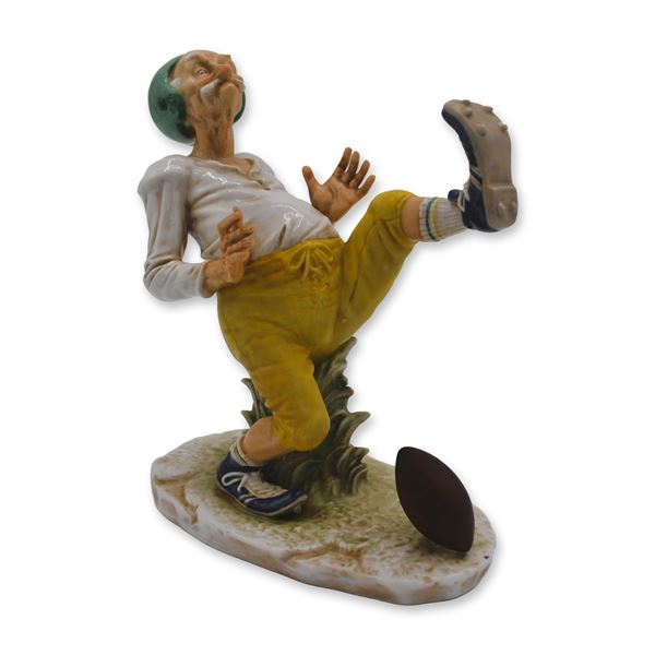 Stefani Porcelain "The Duffer" #11 Football Kicker Figurine, Vintage
