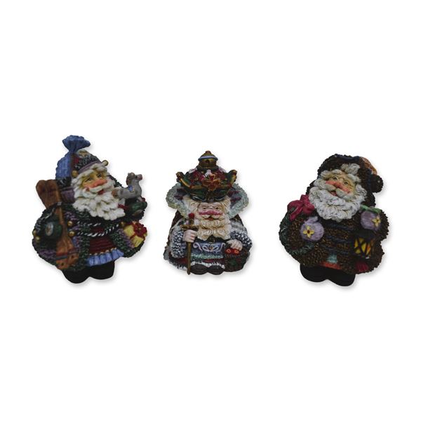 3Pc Possible Dreams Crinkle Claus International Collection Figurines, 1995-97