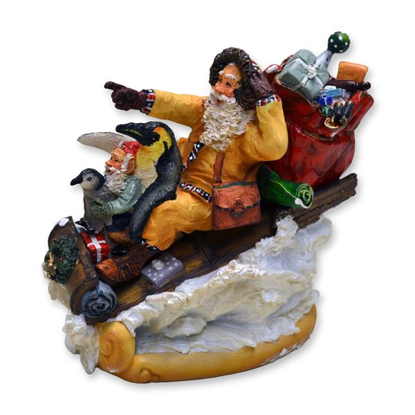 Maruri USA LE Santa's World Travels "Frosty Penguins" Sculpture, 1998
