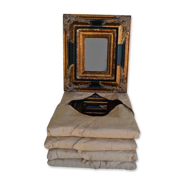 5Pc Black W/Gold Tone Accents Ornate Picture Frames, Collection of Five, 2005