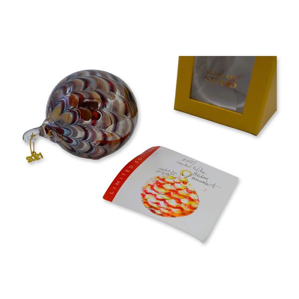 Glass Eye Studio LE Art Glass Holiday Ornament, 2021 W/Box
