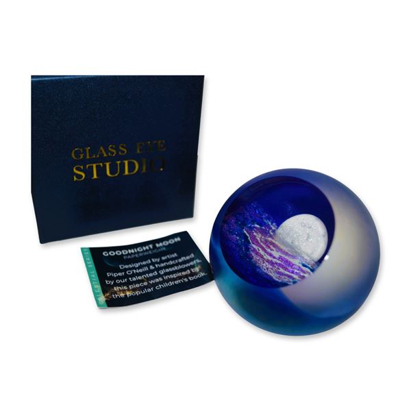 Glass Eye Celestial Paperweight Good Night Moon, 2019, W/Box
