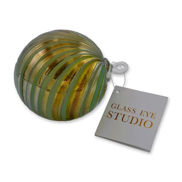 Glass Eye Studio Art Glass Holiday Ornament Spearmint, Grand Artisan Collection, 2022