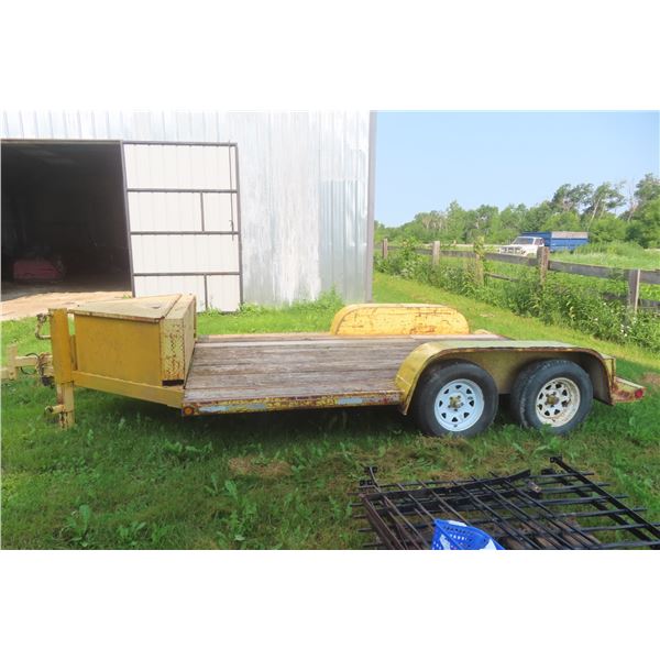 Bumper Hitch 12 Ft Flat Deck Tandem Trailer with Ramps, 2-5/16" Ball, 15" Rubber, 3500LB x2 Axle