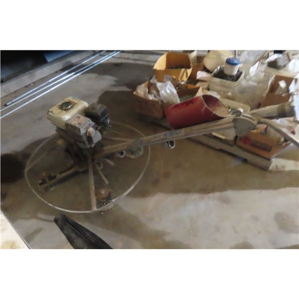 36" Gas Power Trowel with Concrete Grinders, 6-1/2 HP Honda, Working