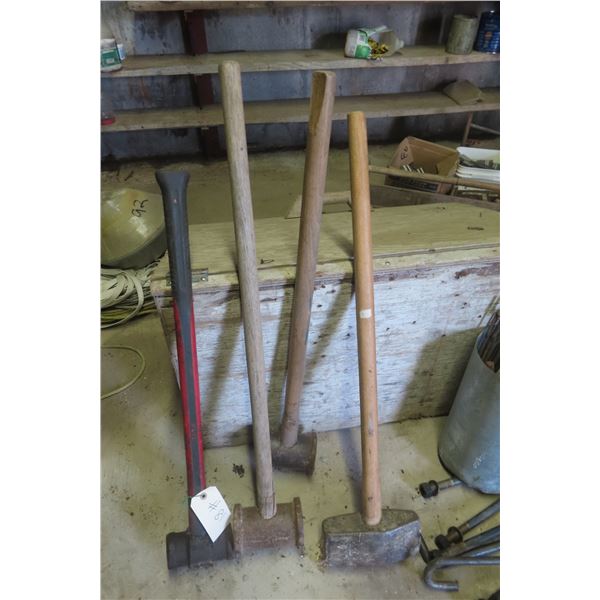 4 Sledge Hammers and Post Mallets