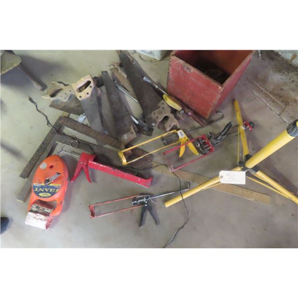 Hand Saws, Caulking Guns, String Line, Square, Tripod and More