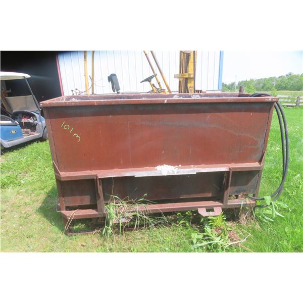 Steel Bucket for Concrete 48" x 75" x 25" with Hydraulic Drive, 2 Skidsteer Mounting Brackets