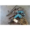 Image 1 : 3 Pipe Wrenches, Planer, Crow Bar, and 2 Power Drills