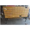Image 1 : 60-Pigeon-Hole Drawer Cabinet on Steel Legs 51 x 67 x 19"  with Screws, Window Points +