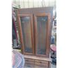 Image 1 : Wood Gun Cabinet with Glass Doors and Drawer,  62" x 32" x 14"