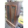 Image 4 : Wood Gun Cabinet with Glass Doors and Drawer,  62" x 32" x 14"