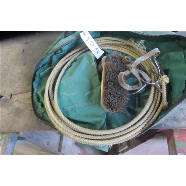 Lariat, Spur, and Horse Brush