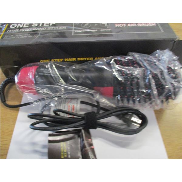 SHELF PULLS (AS IS):  ONE STEP HOT AIR BRUSH HAIR DRYER & STYLER