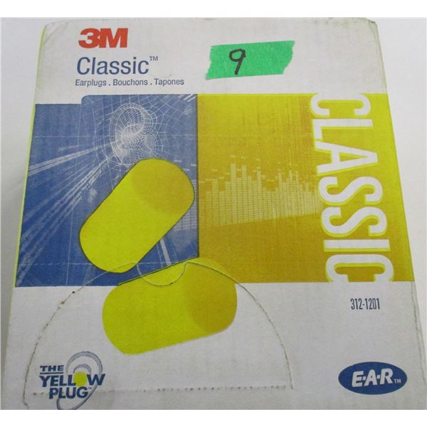 SHELF PULLS (AS IS):  CLASSIC 3M EAR PLUGS (200 PAIR) - BOX