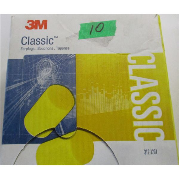 SHELF PULLS (AS IS):  CLASSIC 3M EAR PLUGS (200 PAIR) - BOX
