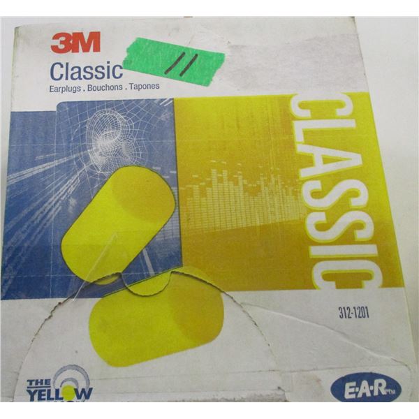 SHELF PULLS (AS IS):  CLASSIC 3M EAR PLUGS (200 PAIR) - BOX