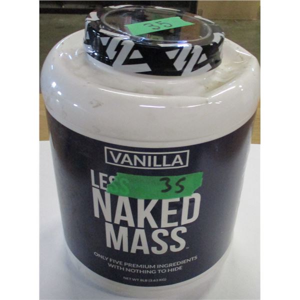 SHELF PULLS (AS IS):  VANILLA FLAVOR NAKED MASS (8 LBS) - JAR