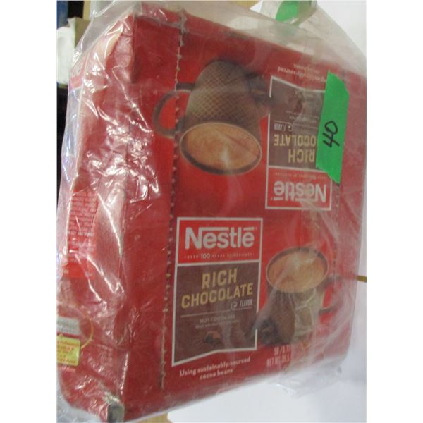 SHELF PULLS (AS IS):  NESTLE RICH HOT CHOCOLATE MIX (APPROX. 40 SINGLE PACKS) - BOX