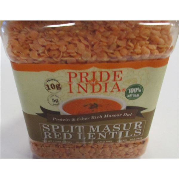 SHELF PULLS (AS IS):  SPLIT RED LENTILS - JAR