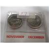 Image 3 : 1999 CH/BU NOVEMBER & DECEMBER MILLENIUM CANADA QUARTER SET