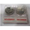 Image 5 : 1999 CH/BU NOVEMBER & DECEMBER MILLENIUM CANADA QUARTER SET