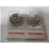 Image 7 : 1999 CH/BU NOVEMBER & DECEMBER MILLENIUM CANADA QUARTER SET