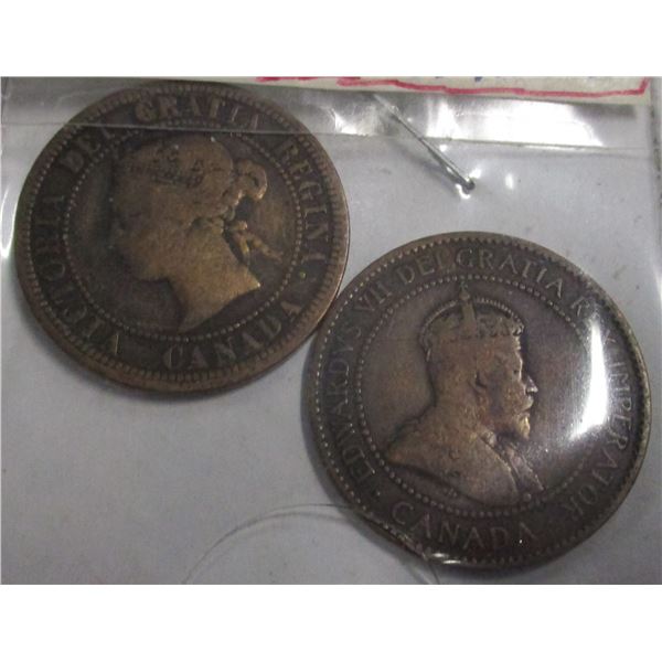 1882H & 1906 CANADA LARGE PENNY SET