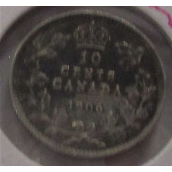 1906 EF CANADA KING EDWARD VII SILVER DIME