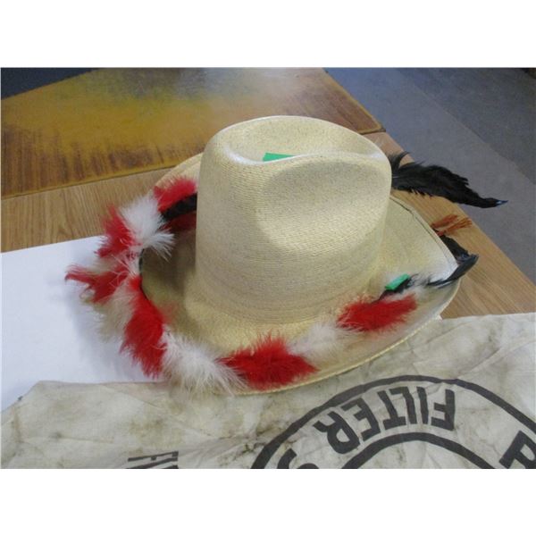 SHOE COLSET, ANTIQUE COTTON BAG, COWBOY HAT