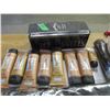 Image 1 : BOX C/W LEG MAKE-UP, TINS, TRACK LIGHTS, ETC