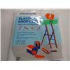 Image 1 : AMAZON RETURNS (AS IS):  3 PLASTIC DROP CLOTHS (9' X 12')