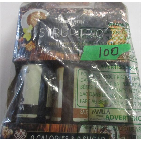 SHELF PULLS (AS IS):  PACKAGE OF 3 COFFEE SYRUPS