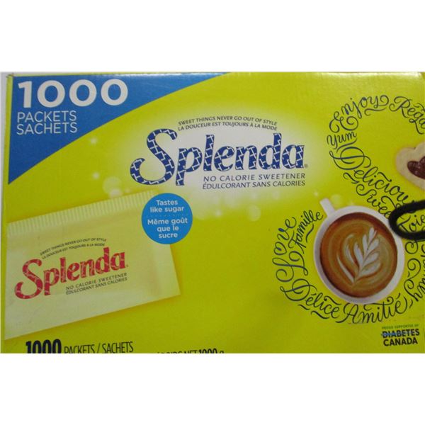 SHELF PULLS (AS IS):  SPLENDA SWEETENER (1000 PACKS) - BOX