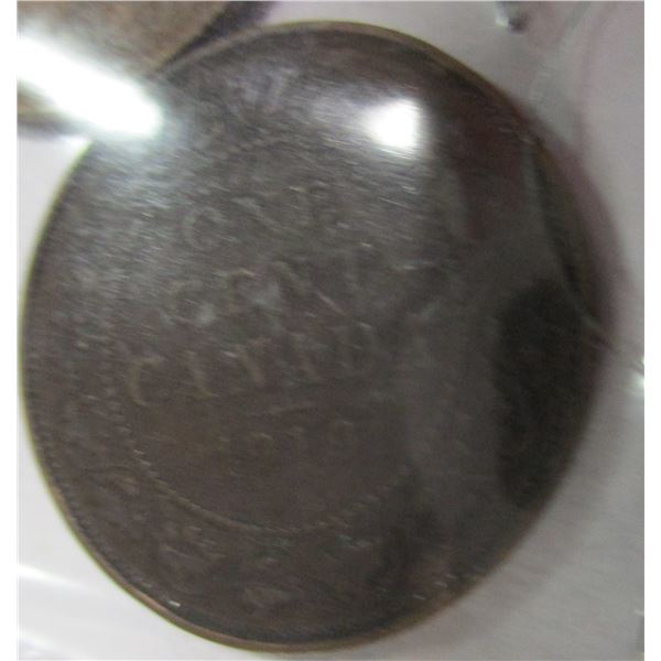 1893 VICTORIAN & 1919 KING GEORGE V CANADA LARGE PENNY