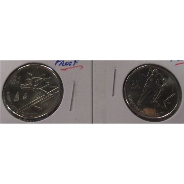 2010 PROOF VANCOUVER OLYMPIC DOWNHILL SKIING & NOVEMBER QUARTER SET
