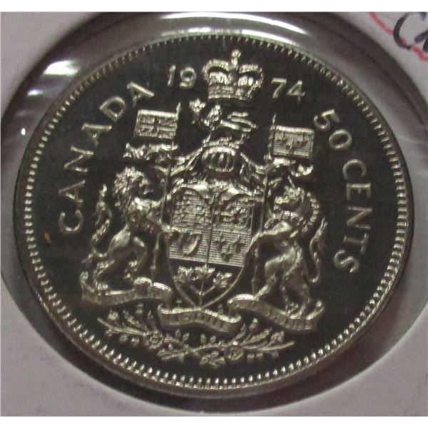 1974 PROOF CAMEO CANADA HALF DOLLAR