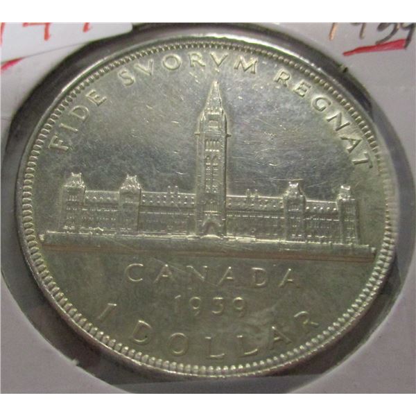 1939 CANADA KING GEORGE VI SILVER DOLLAR