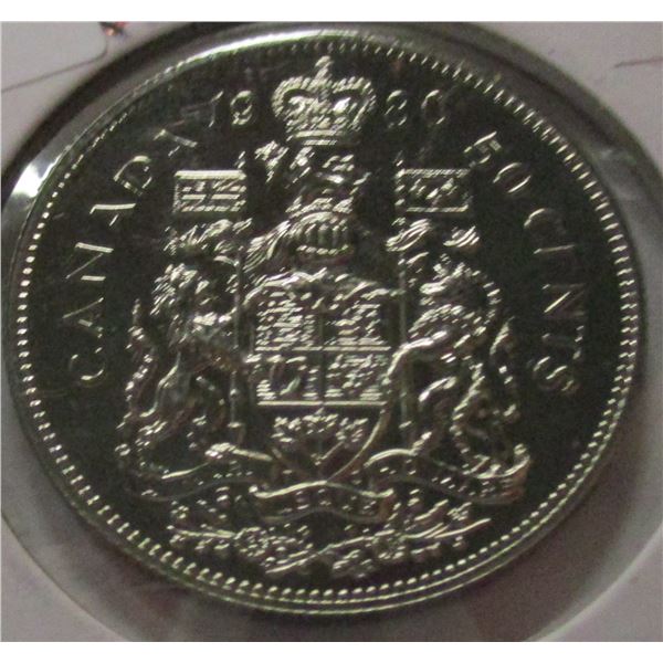 1980 PROOF CAMEO CANADA HALF DOLLAR