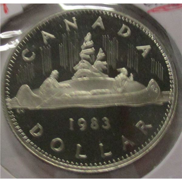1983 PROOF CAMEO CANADA VOYAGER DOLLAR