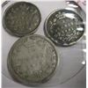 Image 1 : 1888 DIME, 1900 SILVER FIVE CENT & 1901 SILVER FIVE CENT CANADA VICTORIAN COINS
