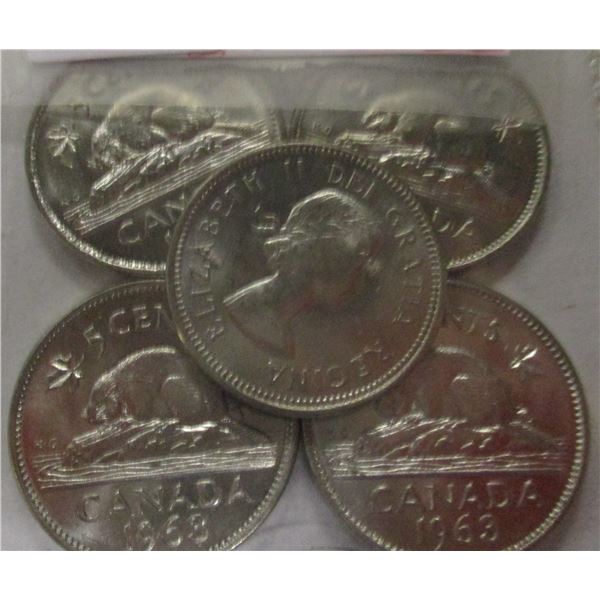 OVER 60 YEARS 1963 CH/BU CANADA NICKELS
